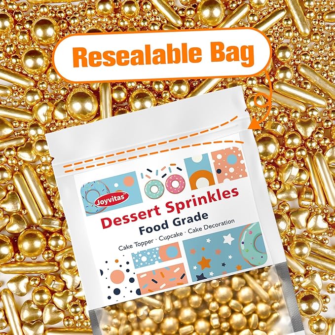 Gold Pearl Heart Sprinkles, Pearls Sprinkles - Image 7