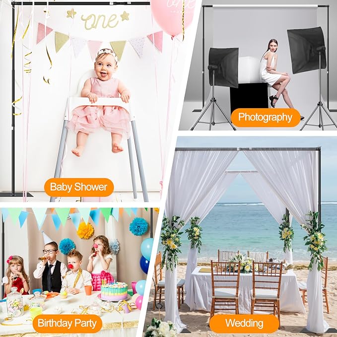 FUDESY Backdrop Stand Heavy Duty, 8.5x10ft Adjustable Photo Background Pipe and - Image 7