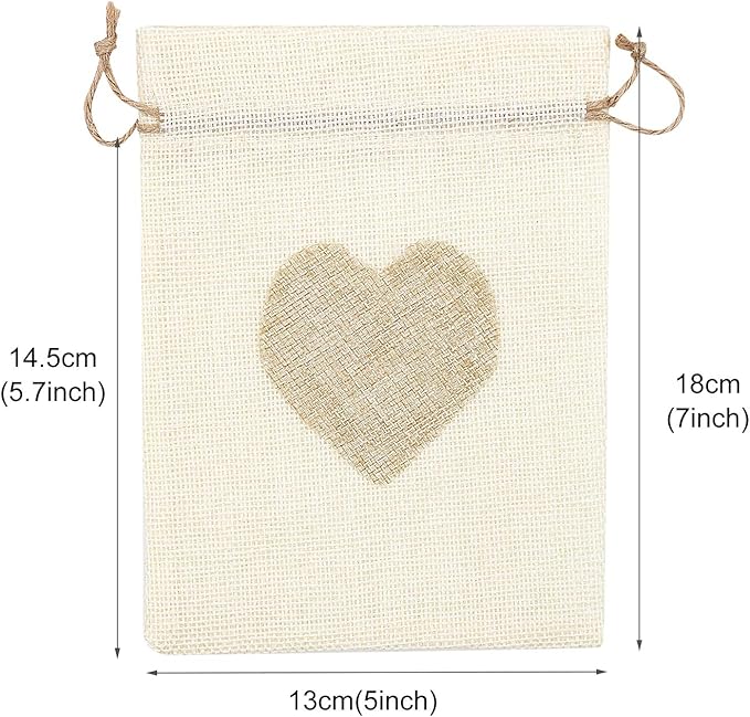 SumDirect Heart Burlap Bags - Image 2