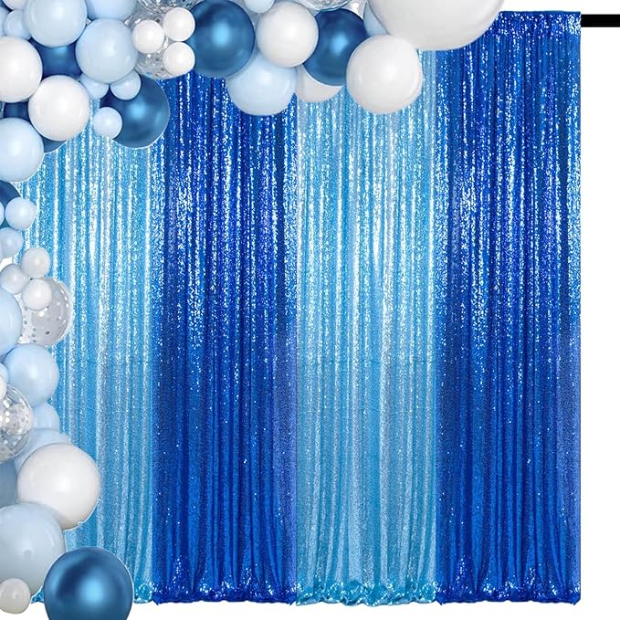 ShinyBeauty Baby Blue and Blue Sequin Backdrop - Image 4