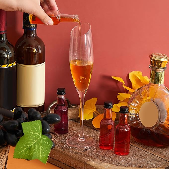 Tessco 100 Pcs Mini Liquor Bottles Plastic Mini Salad Dressing Bottle Christmas - Image 5
