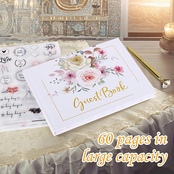 Wedding Guest Book, 9x7''120 Page/60 Sheets Hardcover Personalized Wedding - Image 6