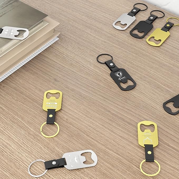 2 in 1 Personalized Bottle Openers Keychains Bulk, Pack 5-100 Flat Metal Custom - Image 7