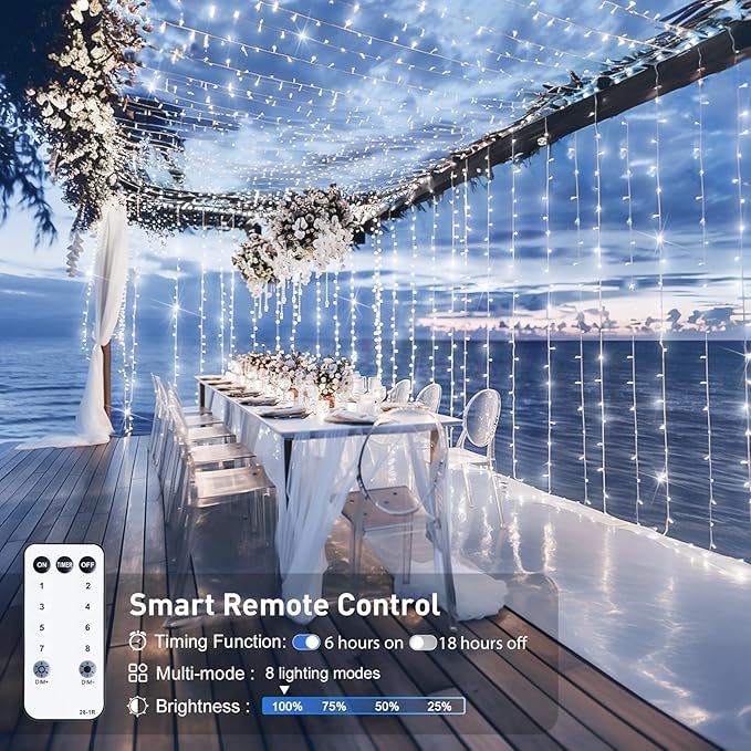JMEXSUSS 900LED Christmas Curtain Lights Outdoor - Image 9