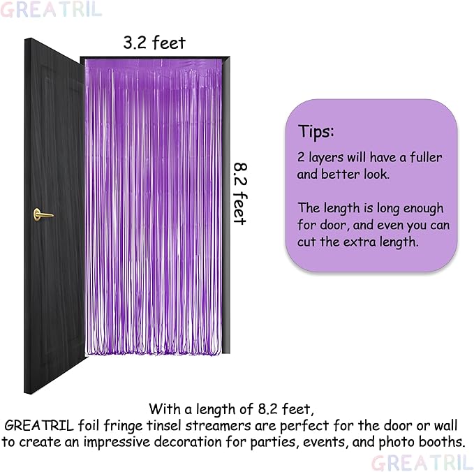Purple Tinsel Fringe Party Backdrop - Image 5