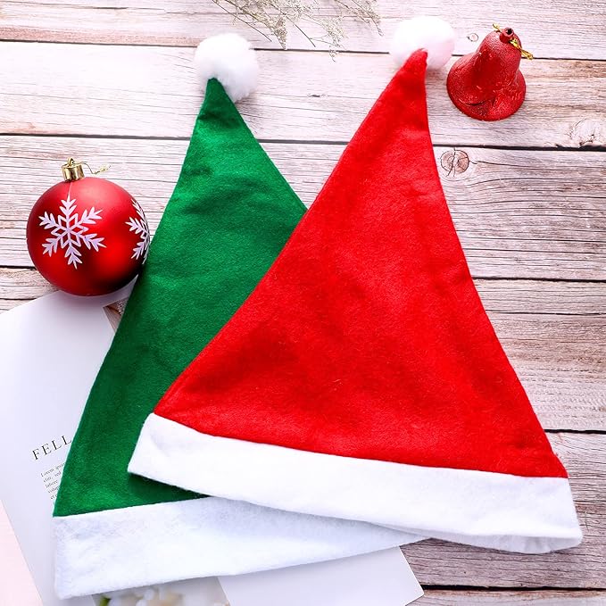 SATINIOR 12 Pieces Santa Hats Christmas Non Woven Fabric Hat - Image 7