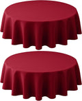 Biscaynebay 2 Pack Textured Fabric Round Tablecloths 60", Parties etc Machine by Biscaynebay