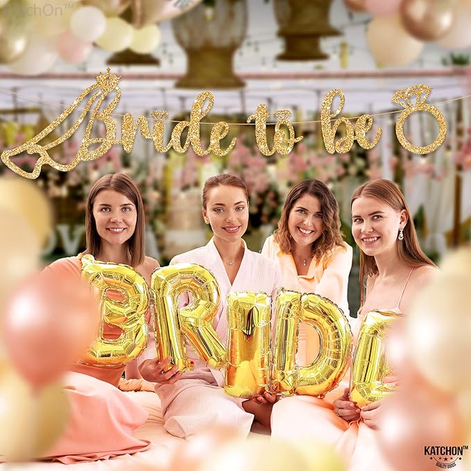 KatchOn, Glitter Bride to Be Banner Gold - Image 8