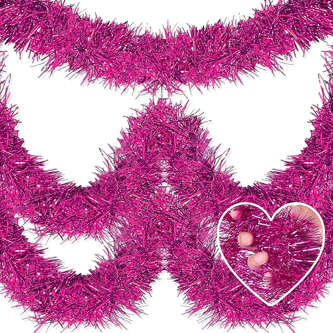 25 Feet Metallic Twist Tinsel Garland Backdrop by Mebiornt