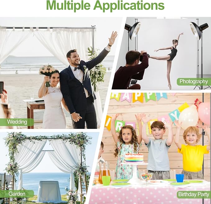 FUDESY Heavy Duty Backdrop Stand, 10x10ft Adjustable Photo Background Stand - Image 6