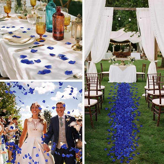 1000 Pcs Dark Blue Rose Petals Artificial Silk Flower Petals Romantic - Image 3