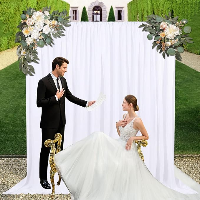 10ft x 10ft White Backdrop Curtains - Image 5