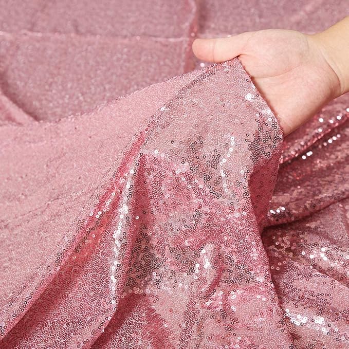 Poise3EHome Fuchsia Pink Sequin Backdrop Curtains, 2 Panels 2FTx8FT Glitter - Image 9