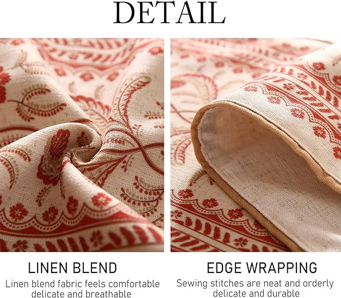 ISAENNE Designer Vintage Linen Table Runner 87 Inches Long, Thanksgiving - Image 5