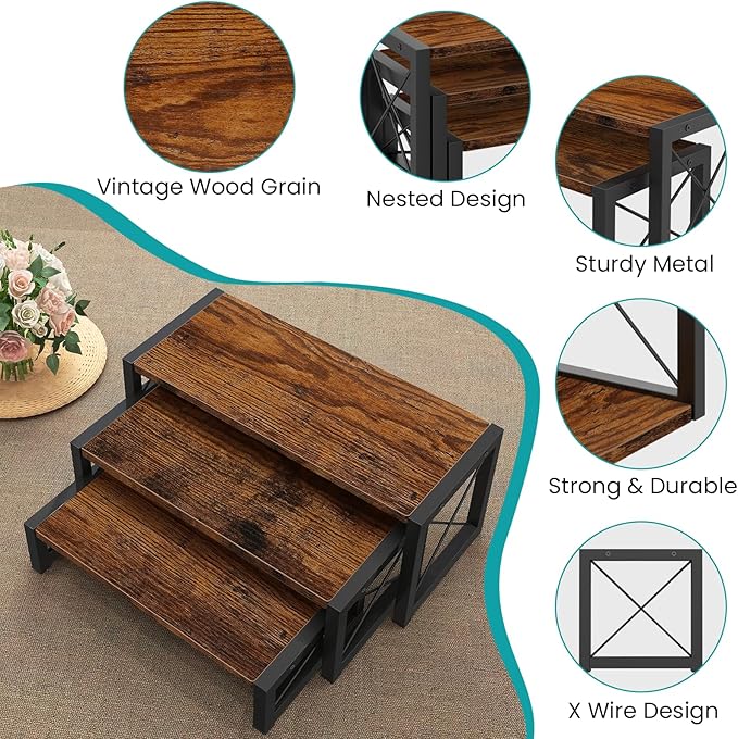 ELITEROO 3 Tier Cupcake Stand & Wood Display Risers, Dessert Stands - Image 6