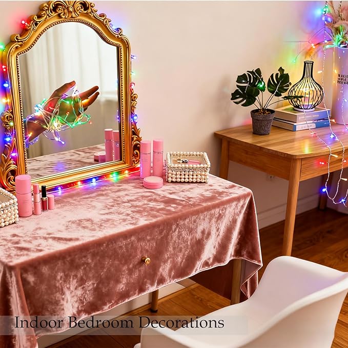 Pastel Plug in Easter String Lights, 33ft 100 LED Clear Wire Decorative - Image 9