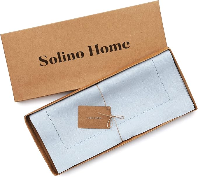 Solino Home Linen Light Blue Table Runner 132 Inches Long - Image 6