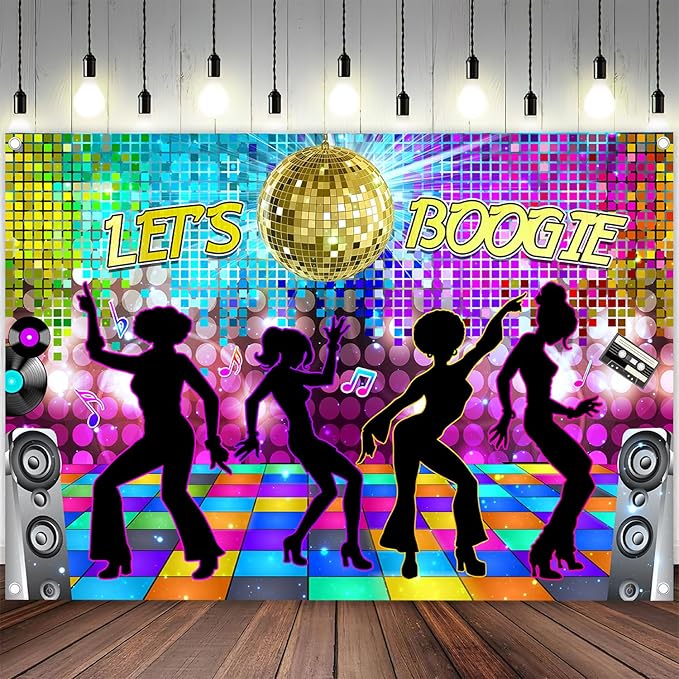 Disco Backdrop 7 x 5 ft Retro Glow Party 70s 80s 90s Theme Stage Dance by MERCHR