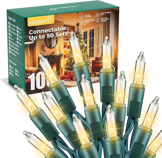 Minetom LED Clear Christmas String Lights, Christmas Decorations Indoor by Minetom
