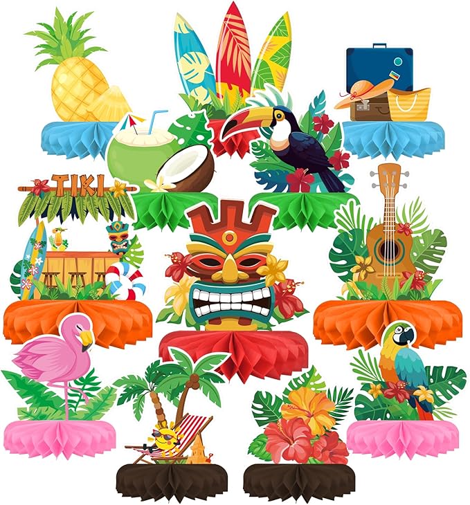 Hawaiian Luau Party Decorations Set: Aloha Theme Table Decoration by Gatherfun