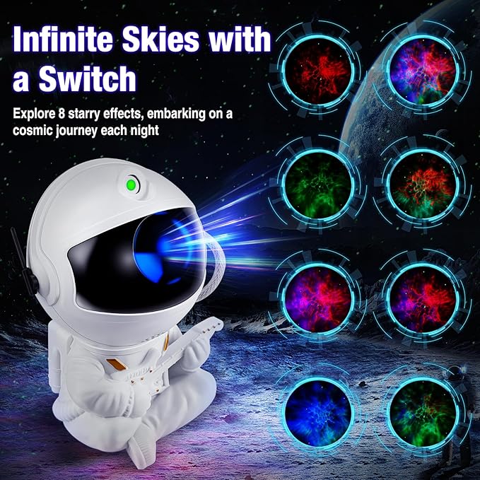 Astronaut Galaxy Projector Night Light – White Astronaut - Image 2