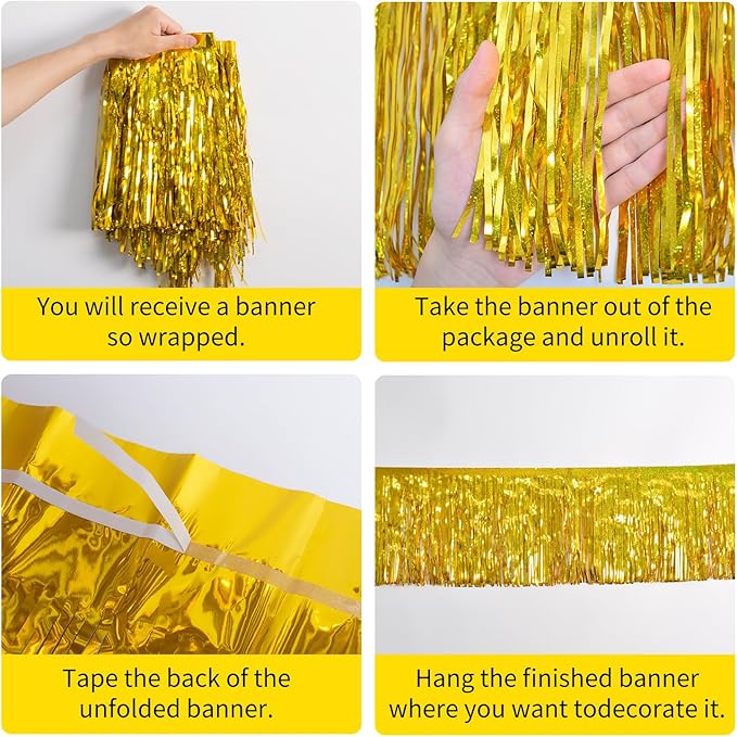 Laser Gold Christmas Decorations Tinsel Garland Parade Float Decorations - Image 6
