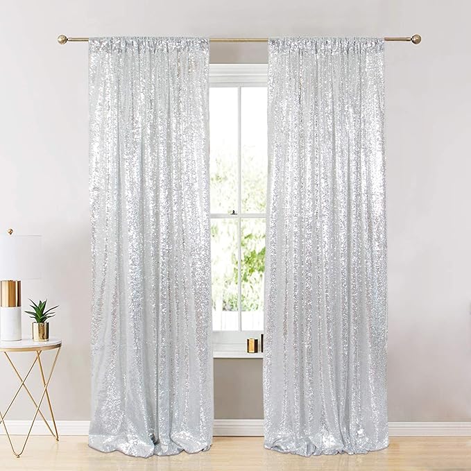 ShinyBeauty Silver and Blue Sequin Backdrop - Image 3