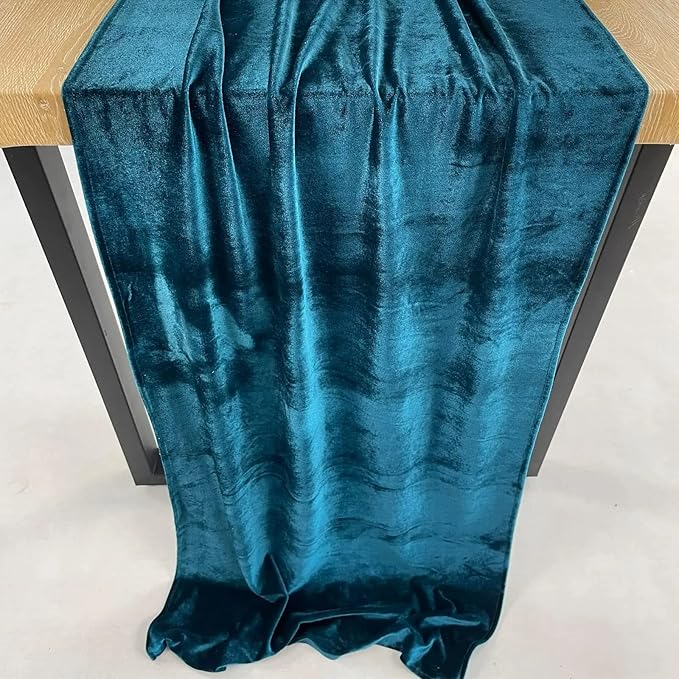 Luxurious Velvet Table Runner, 10ft Wedding Reception Decorations, 20x120inch - Image 4