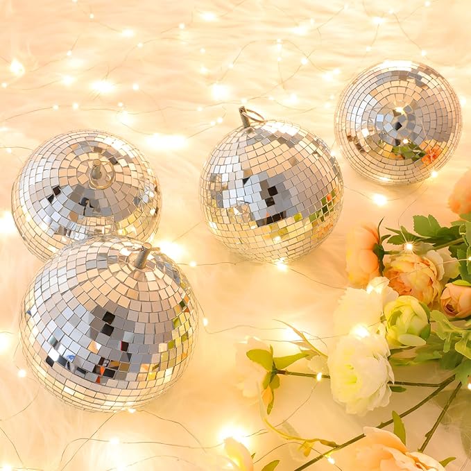 Mirror Disco Ball Silver Mirror Ball: 6 Inches Reflective Hanging Ball - Image 7
