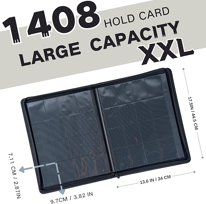 1408+ Pockets Trading Card Binder, 16-Pocket Card Ablum Compatible - Image 2