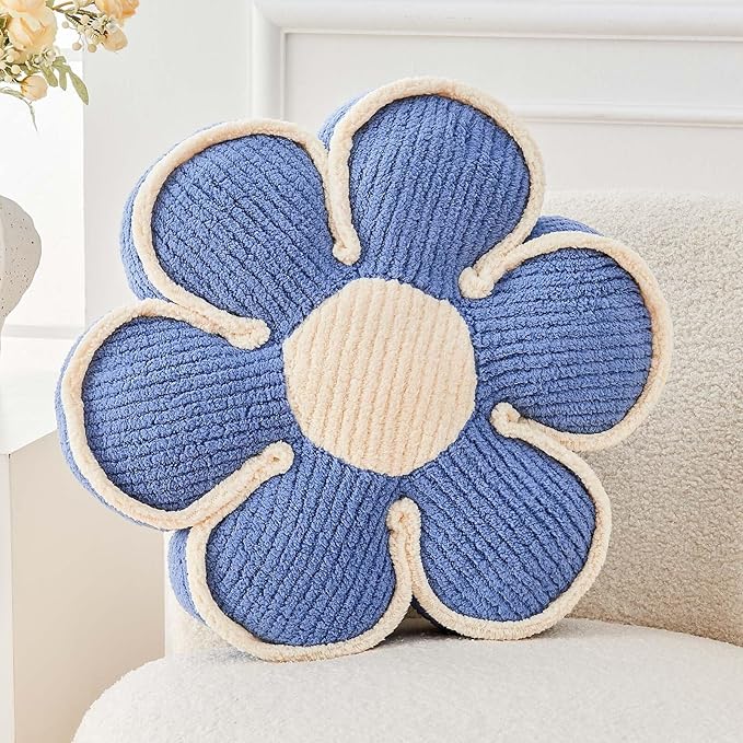 Flower Pillow, Soft Flower Decorative Throw Pillow, Cute Daisy Flower Shaped by Kcvvcr