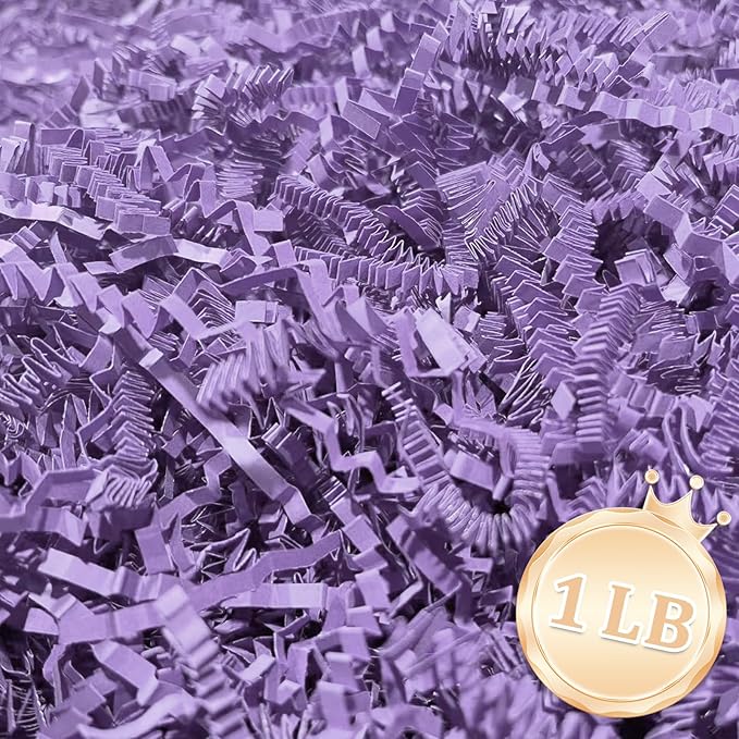 1 LB Light Purple Crinkle Cut Paper Shred Filler Great by Zankubom