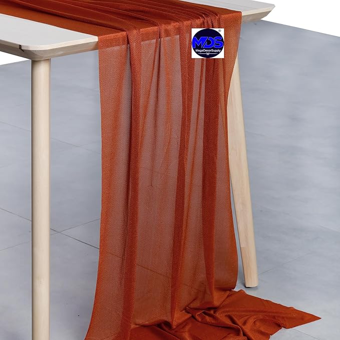 MDS 2 Pack 14ft Chiffon Table Runner 29 x 170 Inches Sheer Wedding Runner - Image 2