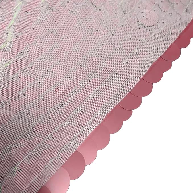JYFLZQ Pink Payette Sequin Backdrop Curtains 8ft x 8ft 1 Panel Large Shimmer - Image 5