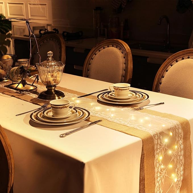 Xinnun 6 Pcs Burlap Table Runner - Image 6