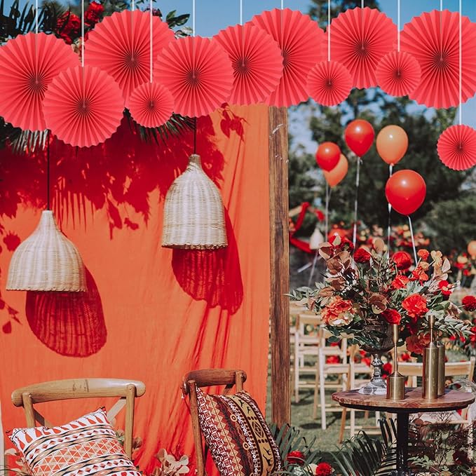 HQZ Red Party Hanging Fans DIY Set - Image 4
