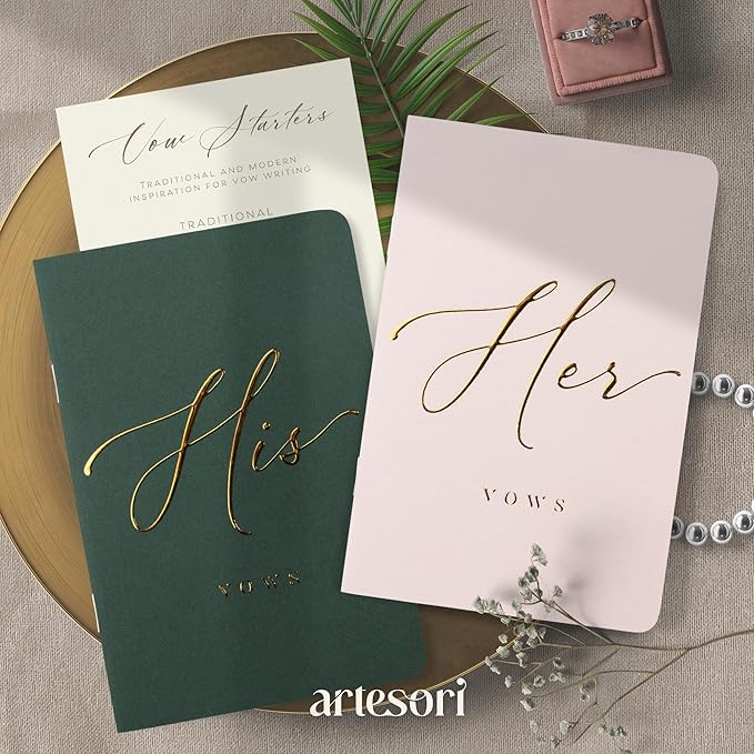 ARTESORI Wedding Vow Book for Her & Him, Soft Touch, 28 Lined Pages, Wedding - Image 6