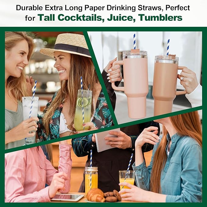 10 Inch Long Disposable Drinking Straws Paper - Image 4