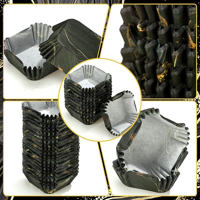 Tanlade 350 Pcs Square Mini Cupcake Liners Disposable Brownie Baking Pan Liners - Image 3