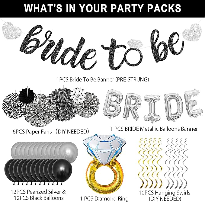 Black Silver Party Decorations - Image 2