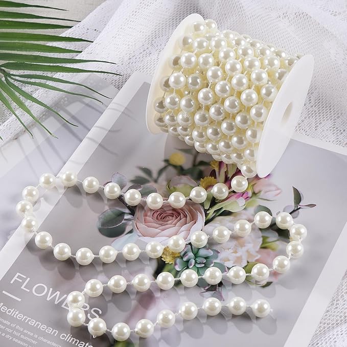 12mm Pearl Beads String, Ivory Pearls - Image 3