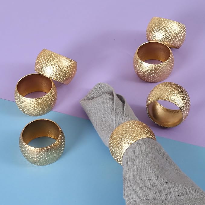 Gold Napkin Rings Set of 12 - Image 5