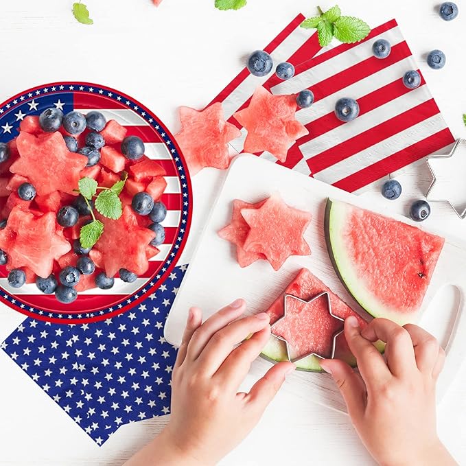 Gatherfun American Flag Patriotic Party Supplies Disposable Napkins and Paper - Image 5