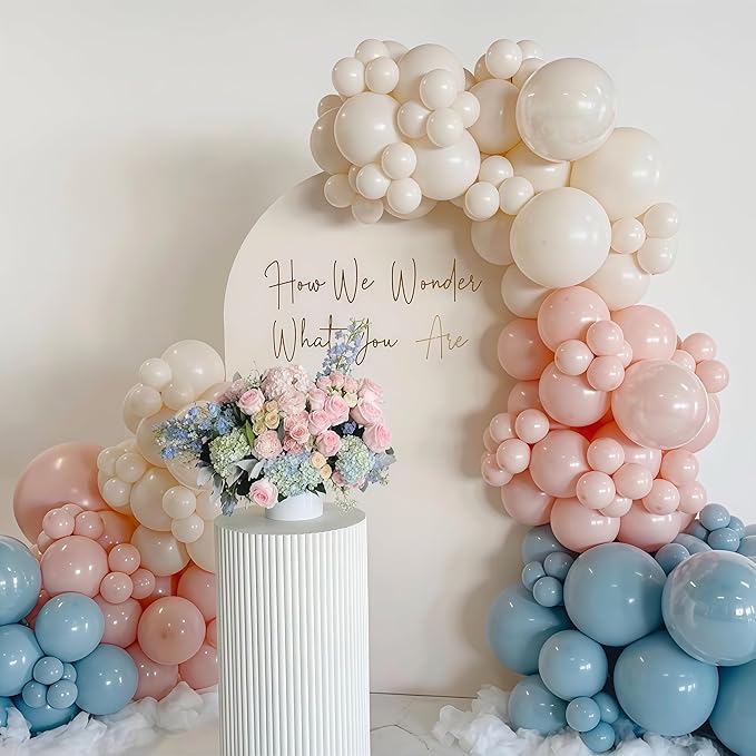 Gender Reveal Balloon Arch Kit 115Pcs Dusty Blue Blush Balloons Garland Boho - Image 4