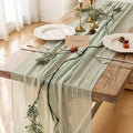 Keketo Sage Green Table Runner Cheesecloth 120 Inch 10 FT Rustic Boho Cheese by KEKETOARRANGE