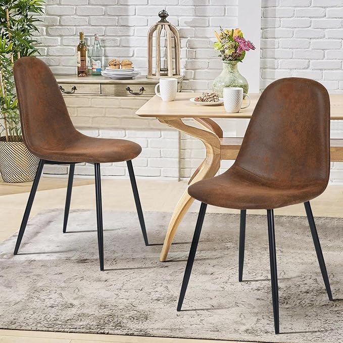 Homy Casa Dining Chairs Set of 2, Modern Mid-Century Style Dining Room Side - Image 9