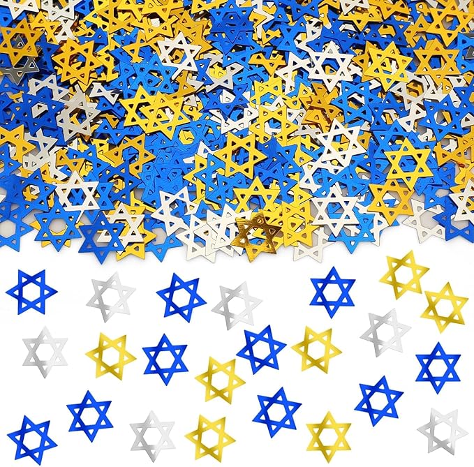 MARFOREVER Star of David Glitter Confetti, Hanukkah Confetti Table Decorations by MARFOREVER