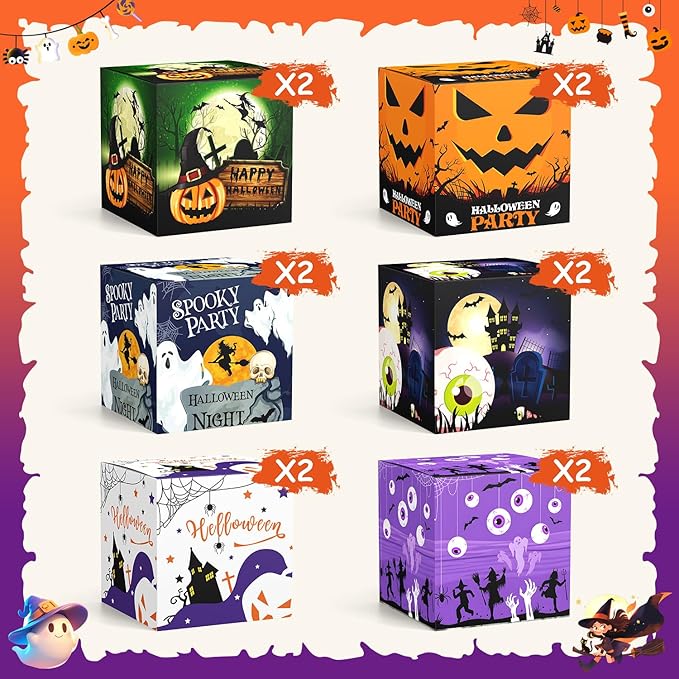 ScandiCasis 12 PCS Halloween Treat Boxes, 6 color, Halloween Treat Bag Stuffers - Image 3