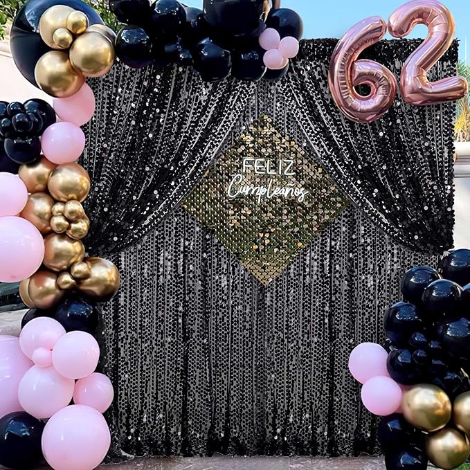 Black Big Payette Sequin Backdrop - Image 5