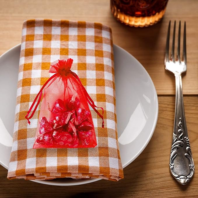 Super Z Outlet 100 Pack 5x7 Inch Mini Sheer Drawstring Organza Transparent Bags - Image 3